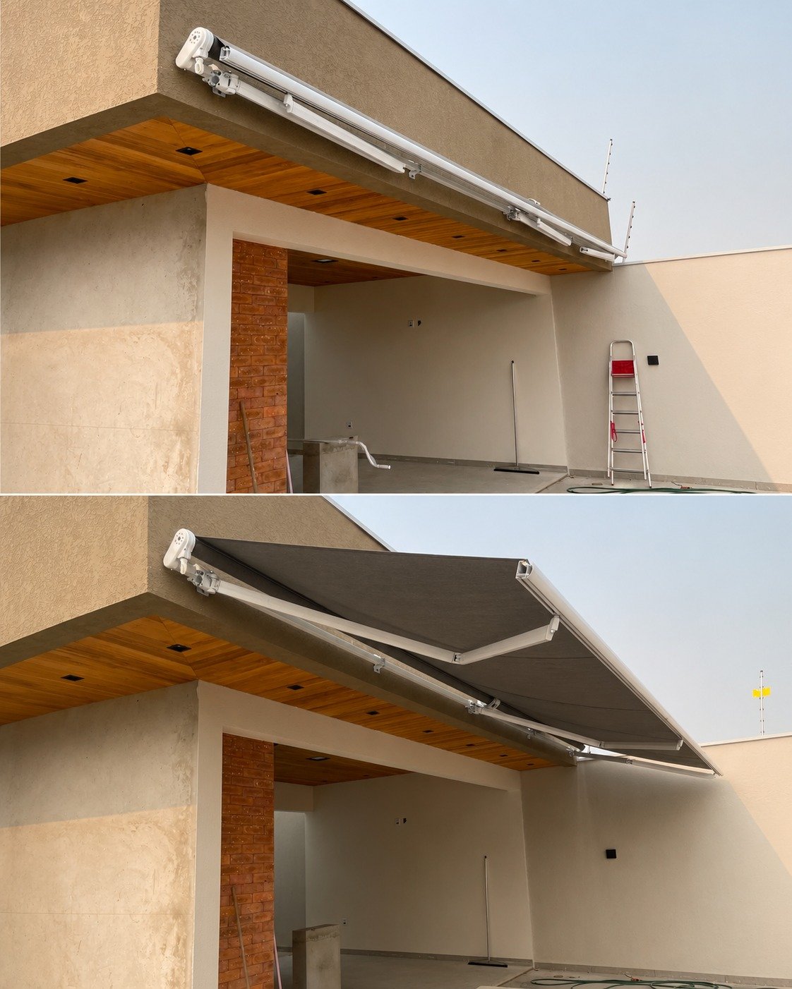 Toldo retrátil motorizado instalado
